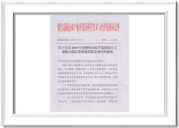 2019年度烟台山东半岛国家自主创新示范区发展建设资金项目-通知
